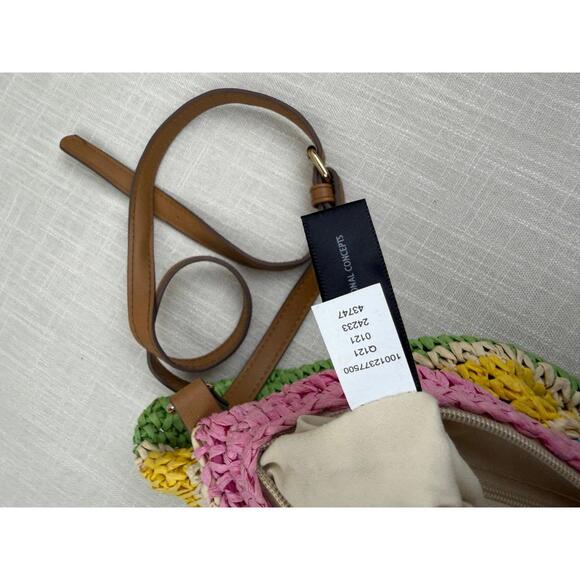 INC Multicolor Crochet Crossbody Bag with Leather‎ Strap - Picture 7 of 8